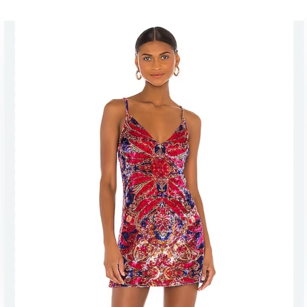 Free People Enchanted Velvet Slip Mini Dress xs